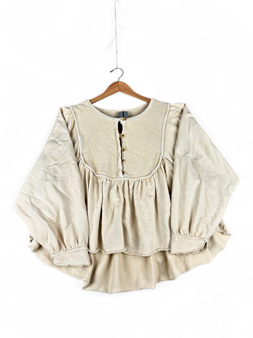 Free People Button-Front Long Sleeve Sweater XS